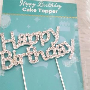 BLINGED OUT HAPPY BIRTHDAY CAKE TOPPER